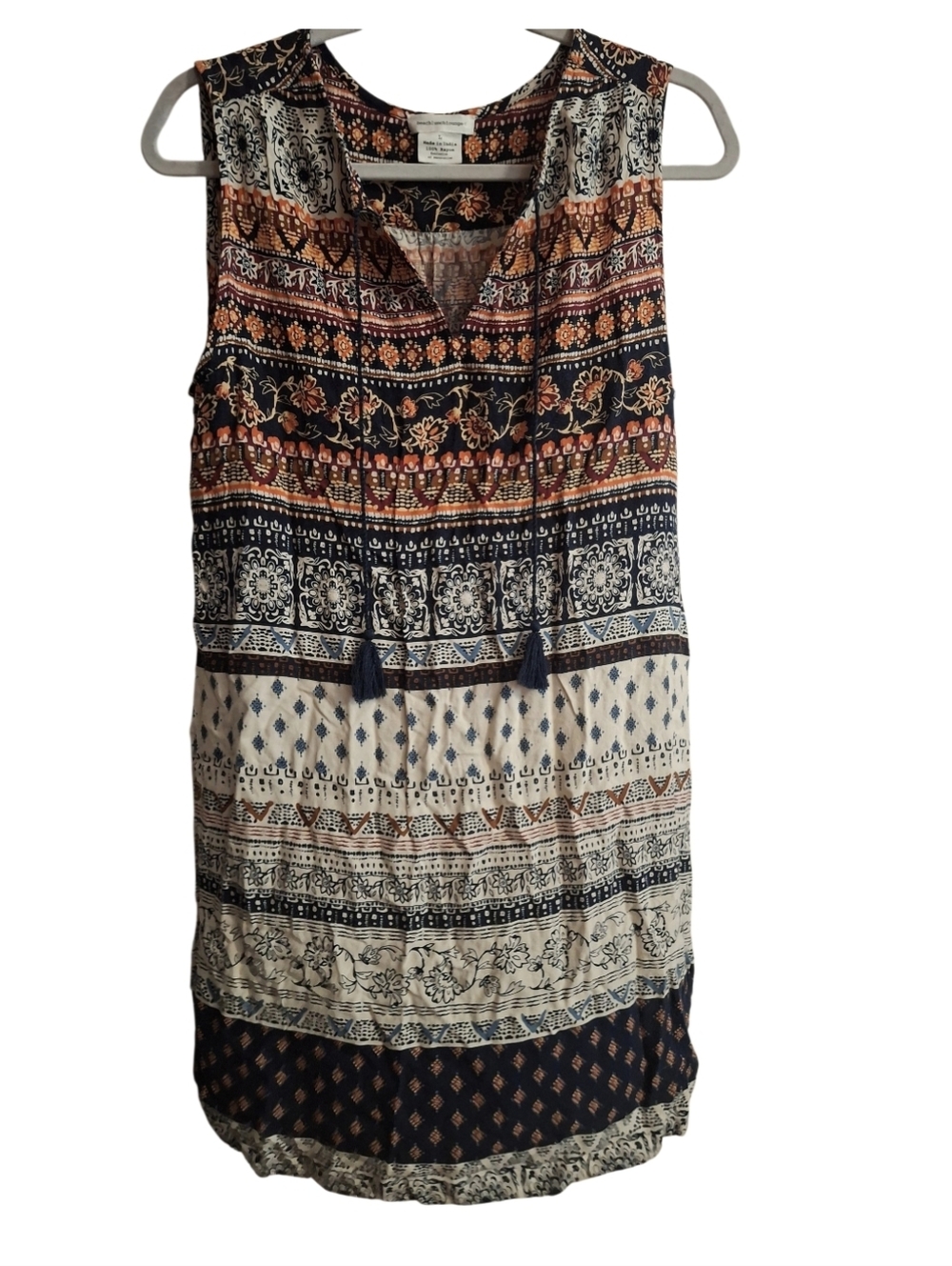 Beach Lunch Lounge Boho Beach Tunic Dress Coverup Size Large
